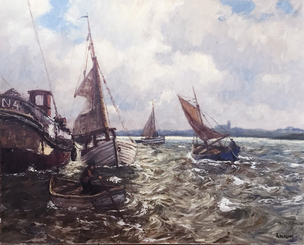 Günther Petersen (1920-2014): Boote in der Munkmarscher Bucht